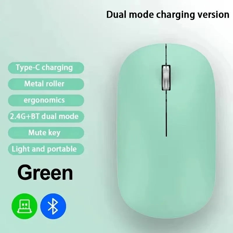 Lenovo Wireless Mouse | Type-C Fast Charging | Silent Click | Dual-Mode 2.4G + Bluetooth | Multi-Device | 4 Adjustable DPI
