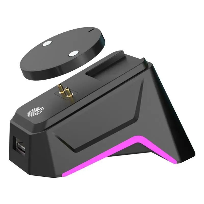 31BA ABS Magnetic Mouse Charging Dock – Secure Attachment Desktop Charging Stand, Aesthetic Wireless Mouse Charger