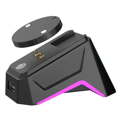 31BA ABS Magnetic Mouse Charging Dock – Secure Attachment Desktop Charging Stand, Aesthetic Wireless Mouse Charger
