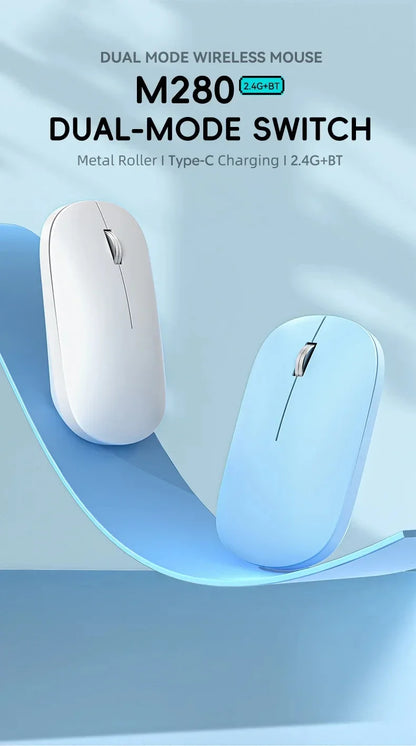 Lenovo Wireless Mouse | Type-C Fast Charging | Silent Click | Dual-Mode 2.4G + Bluetooth | Multi-Device | 4 Adjustable DPI