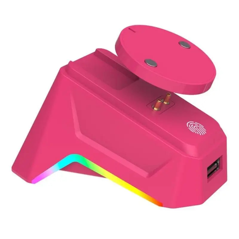 31BA ABS Magnetic Mouse Charging Dock – Secure Attachment Desktop Charging Stand, Aesthetic Wireless Mouse Charger