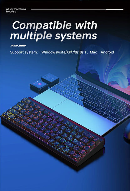 Compact 68-Key Gaming Keyboard | Red Switch | Side-Printed Keycaps | RGB Backlit | Wired