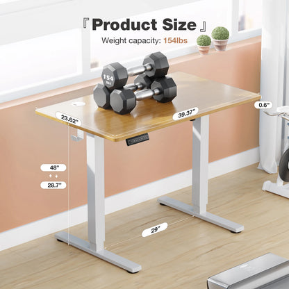 JHK Electric Standing Desk 40x24 Inch – Height Adjustable Sit-Stand Computer Desk, Ergonomic Workstation for smart Office
