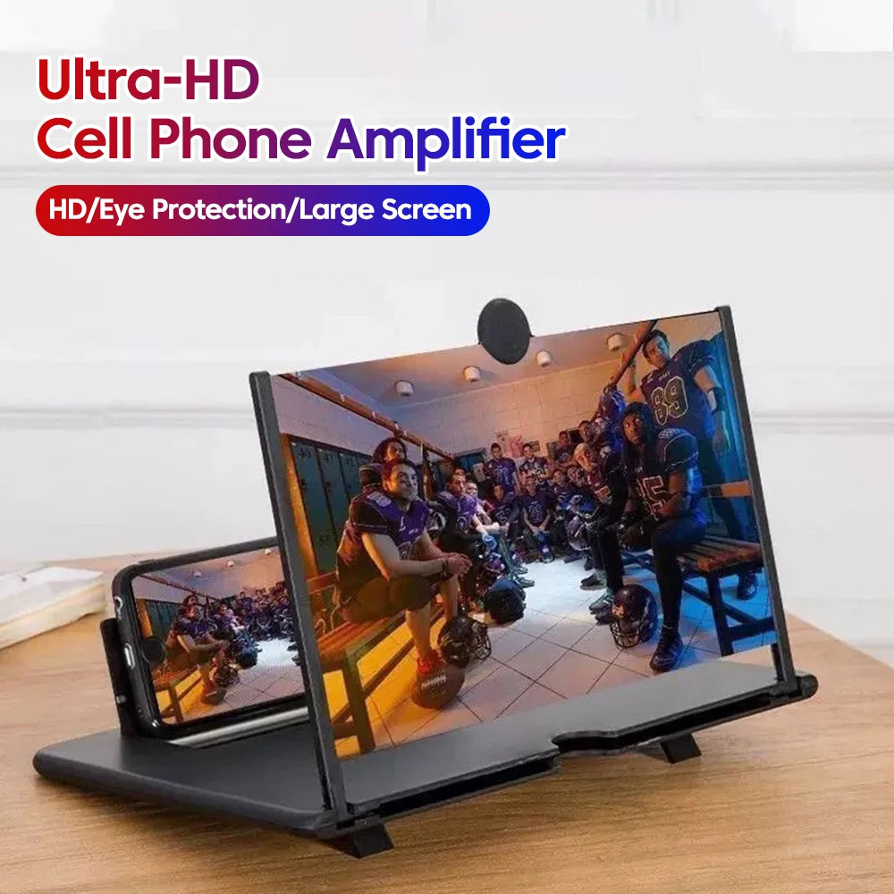 12/10-Inch Mobile Phone Screen Amplifier – HD Portable Video Magnifier Stand & Phone Holder