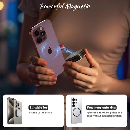 2-in-1 Folding Magnetic Selfie Light with Mirror – MagSafe LED Ring Fill Light for iPhone Video & Photography