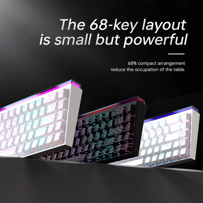 Compact 68-Key Gaming Keyboard | Red Switch | Side-Printed Keycaps | RGB Backlit | Wired