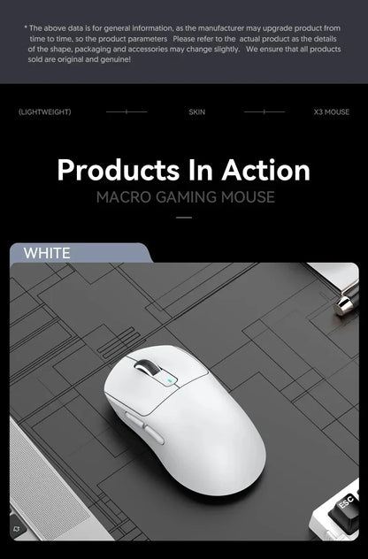 ATTACK SHARK X3 / X3 Pro Wireless Gaming Mouse – PAW3395 26K DPI Tri-Mode Ultra-Light Gaming Mouse