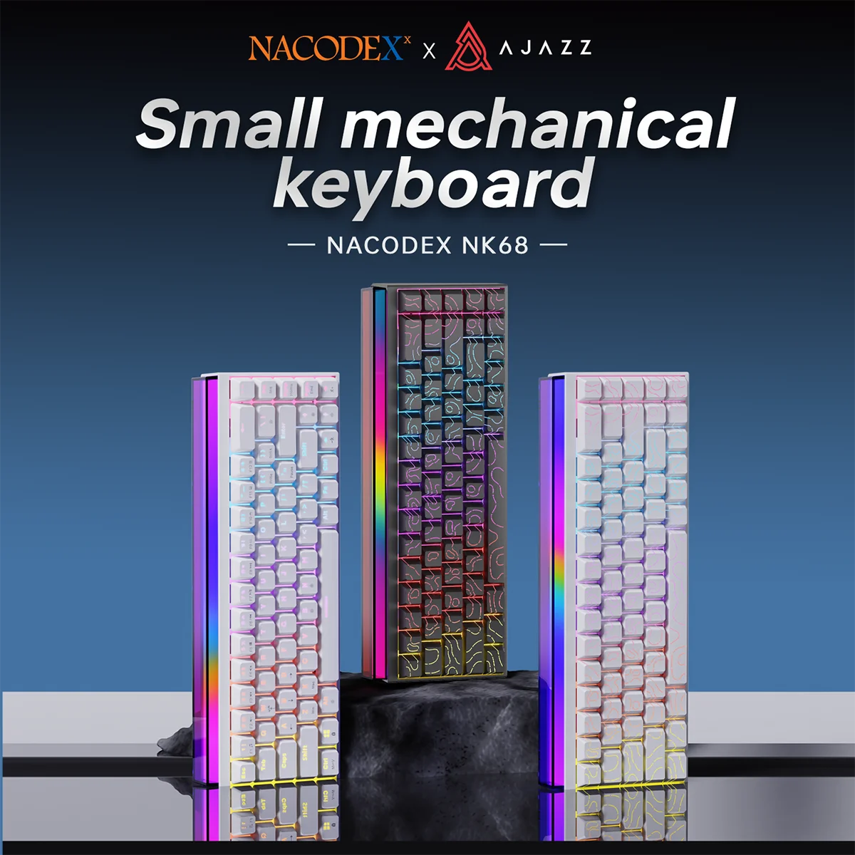 Compact 68-Key Gaming Keyboard | Red Switch | Side-Printed Keycaps | RGB Backlit | Wired