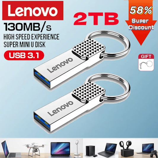 Lenovo 2TB USB 3.0 Flash Drive  | Metal, High-Speed, Real Capacity Storage