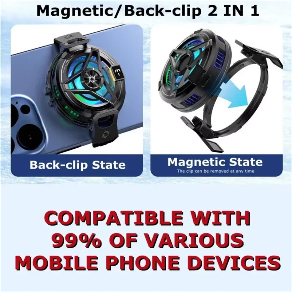SL17 Magnetic Phone Cooler – 2-in-1 Semiconductor Gaming Cooling Fan for iPhone & Android