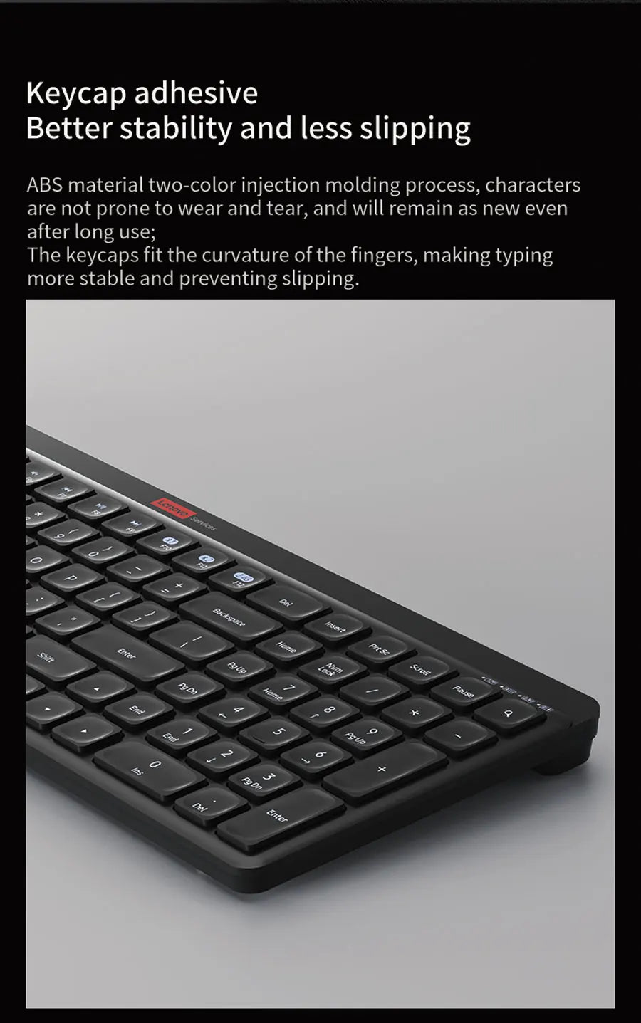 Lenovo Dual-Mode Wireless Rechargeable Keyboard – Bluetooth & 2.4GHz Multi-Device Office Keyboard with Long Battery Life for Business & Home