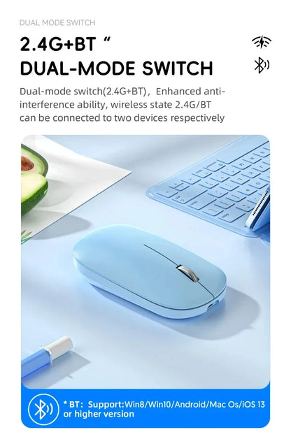 Lenovo Wireless Mouse | Type-C Fast Charging | Silent Click | Dual-Mode 2.4G + Bluetooth | Multi-Device | 4 Adjustable DPI
