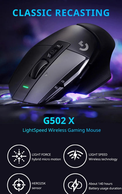 Logitech G502 X LIGHTSPEED Wireless Gaming Mouse – HERO Sensor, Hybrid Switches & Long Battery Life