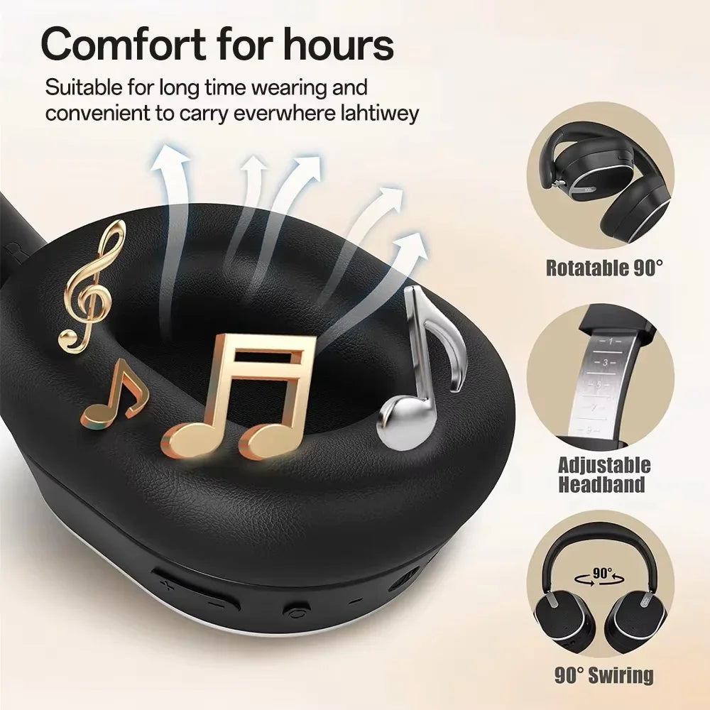 Wireless ANC Over-Ear Bluetooth Headphones – Active Noise Cancelling, Hi-Res Audio, Deep Bass & 50H Playtime