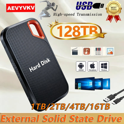 Portable External SSD 2TB / 4TB High-Speed Storage – Waterproof, Fast Data Transfer for Laptop & Mobile Devices