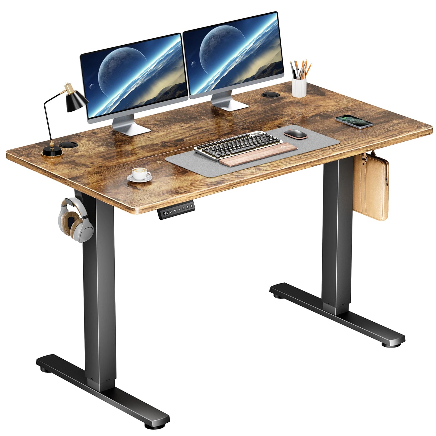 JHK Electric Standing Desk 40x24 Inch – Height Adjustable Sit-Stand Computer Desk, Ergonomic Workstation for smart Office