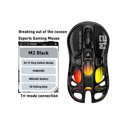 GravaStar M1/M2 Wireless Gaming Mouse – PAW3395 Sensor, 4K Polling, 26000 DPI, Magnesium Alloy Ultra-Light RGB Mouse