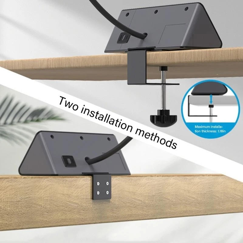abletop Surge Protector with USB-C & 3 AC Outlets – Desk Edge Mount Power Strip for smart Office