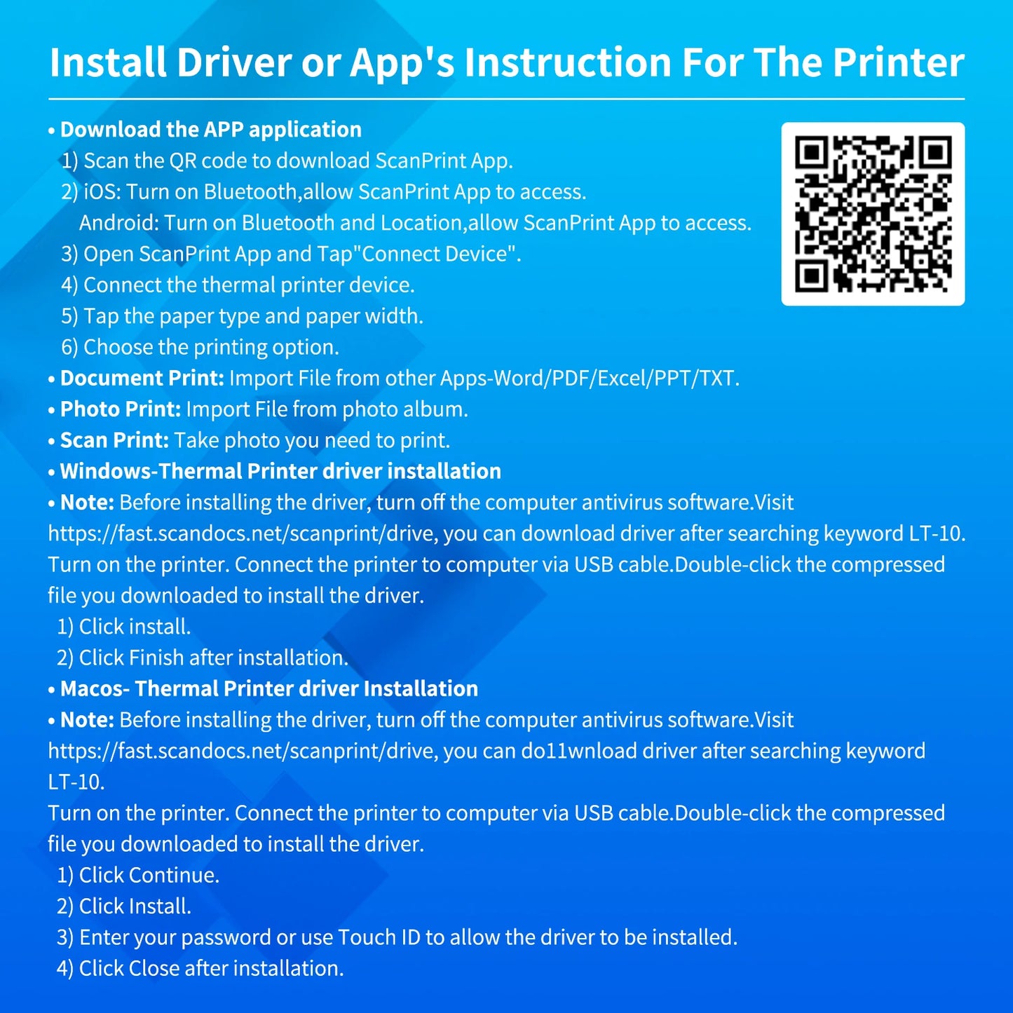 LT-P10 A4 Portable Thermal Printer – Bluetooth Inkless Business Travel Printer with Rechargeable Battery