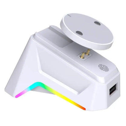 31BA ABS Magnetic Mouse Charging Dock – Secure Attachment Desktop Charging Stand, Aesthetic Wireless Mouse Charger