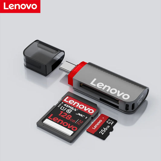 Lenovo Type-C 2-in-1 SD/TF Card Reader – High-Speed USB-C Memory Card Adapter for Micro SD, Smartphones, Laptops & PCs