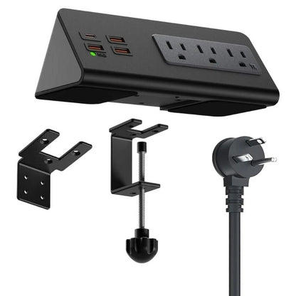 abletop Surge Protector with USB-C & 3 AC Outlets – Desk Edge Mount Power Strip for smart Office
