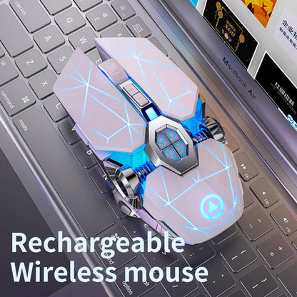 2.4G Rechargeable Wireless Mouse – Silent 6D Optical Mouse with 1600 DPI for MacBook, PC & Laptop