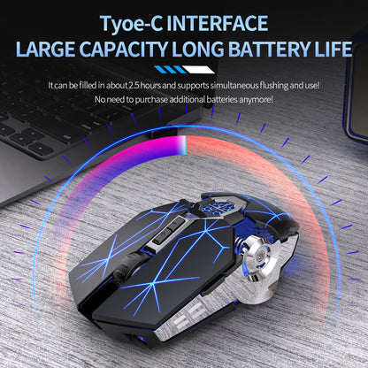 2.4G Rechargeable Wireless Mouse – Silent 6D Optical Mouse with 1600 DPI for MacBook, PC & Laptop