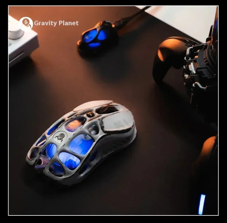 GravaStar M1/M2 Wireless Gaming Mouse – PAW3395 Sensor, 4K Polling, 26000 DPI, Magnesium Alloy Ultra-Light RGB Mouse