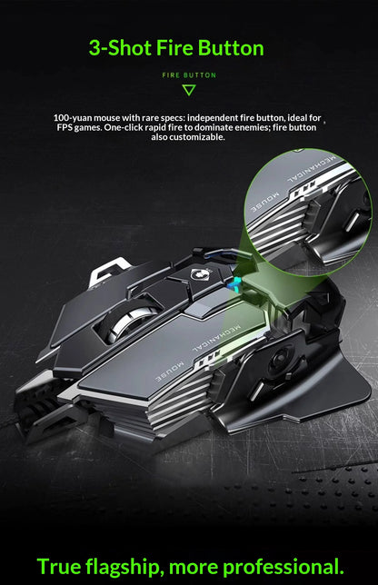 The Forward G5 Gaming Mouse – Triple Mode Wired/Wireless, Mechanical Macro Buttons, Metal Weight Reduction, Silent Click E-Sports Mouse