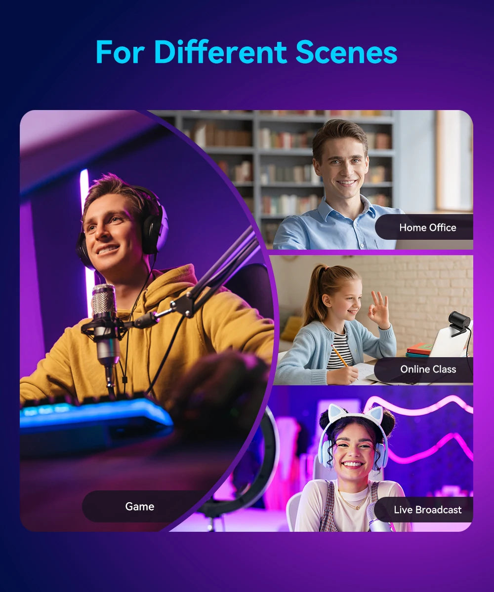 EMEET S600 4K Streaming Webcam – 1080P 60FPS USB Camera with Autofocus, Dual Microphones, AI Noise Reduction for YouTube, TikTok & Live Streaming