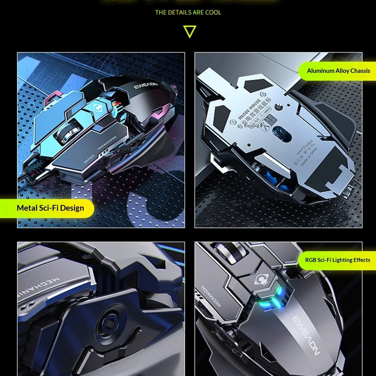 The Forward G5 Gaming Mouse – Triple Mode Wired/Wireless, Mechanical Macro Buttons, Metal Weight Reduction, Silent Click E-Sports Mouse
