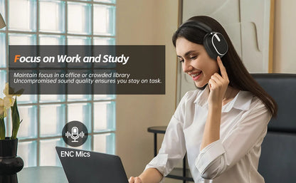 Wireless ANC Over-Ear Bluetooth Headphones – Active Noise Cancelling, Hi-Res Audio, Deep Bass & 50H Playtime