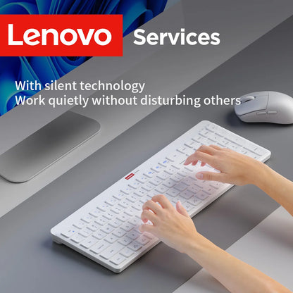 Lenovo Dual-Mode Wireless Rechargeable Keyboard – Bluetooth & 2.4GHz Multi-Device Office Keyboard with Long Battery Life for Business & Home