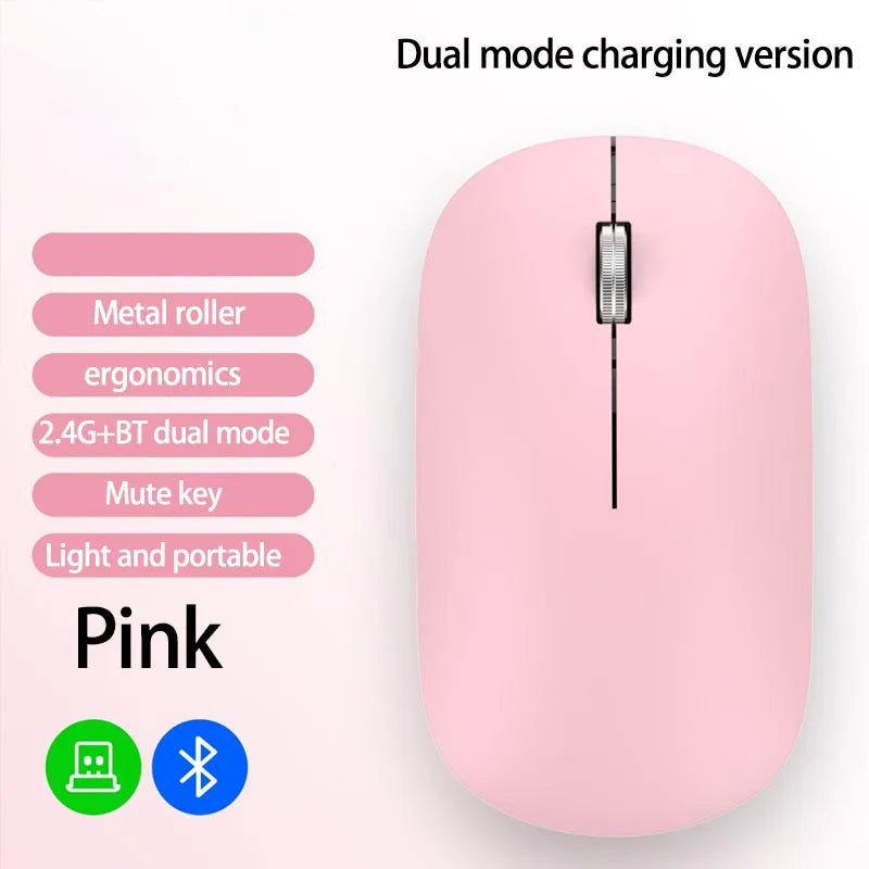 Lenovo Wireless Mouse | Type-C Fast Charging | Silent Click | Dual-Mode 2.4G + Bluetooth | Multi-Device | 4 Adjustable DPI