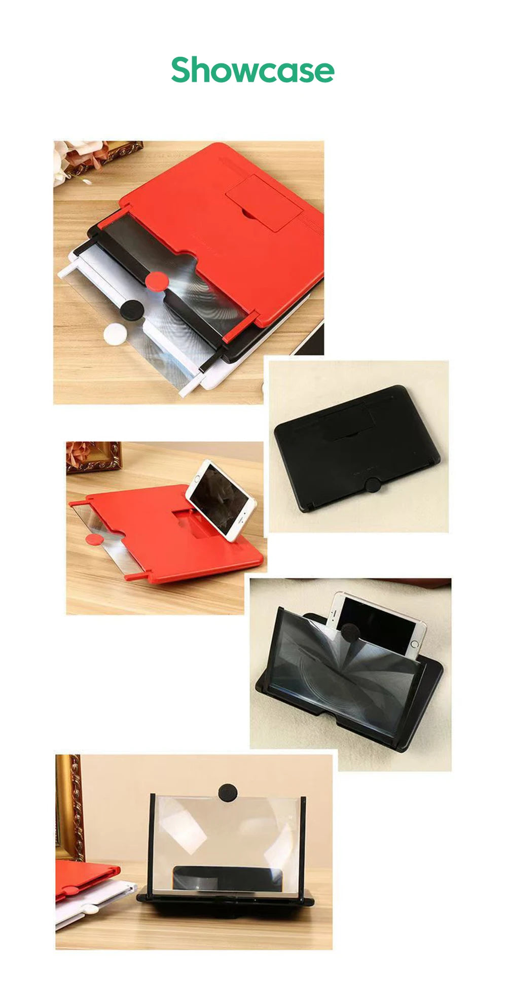 12/10-Inch Mobile Phone Screen Amplifier – HD Portable Video Magnifier Stand & Phone Holder
