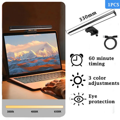 24W Double Head LED Desk Lamp – USB Dimmable Eye-Caring Reading Light for Office, Study & Wide Desk Setup