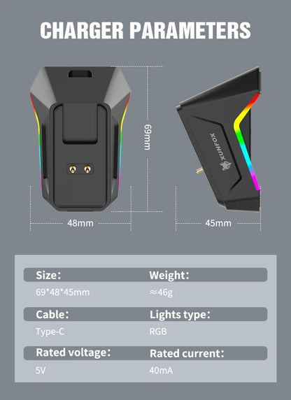 RaXUNFOX H16PRO Tri-Mode Wireless Gaming Mouse – 12000 DPI, Bluetooth, 2.4GHz & Wired RGB Gaming Mouse with 1KHz Polling Ratete, Rechargeable eSports Mouse