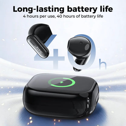 HTC NE68 Wireless Bluetooth Earbuds with HD Audio, 30-Hour Battery & Multi-Language Support