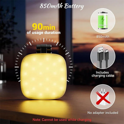 2-in-1 Folding Magnetic Selfie Light with Mirror – MagSafe LED Ring Fill Light for iPhone Video & Photography