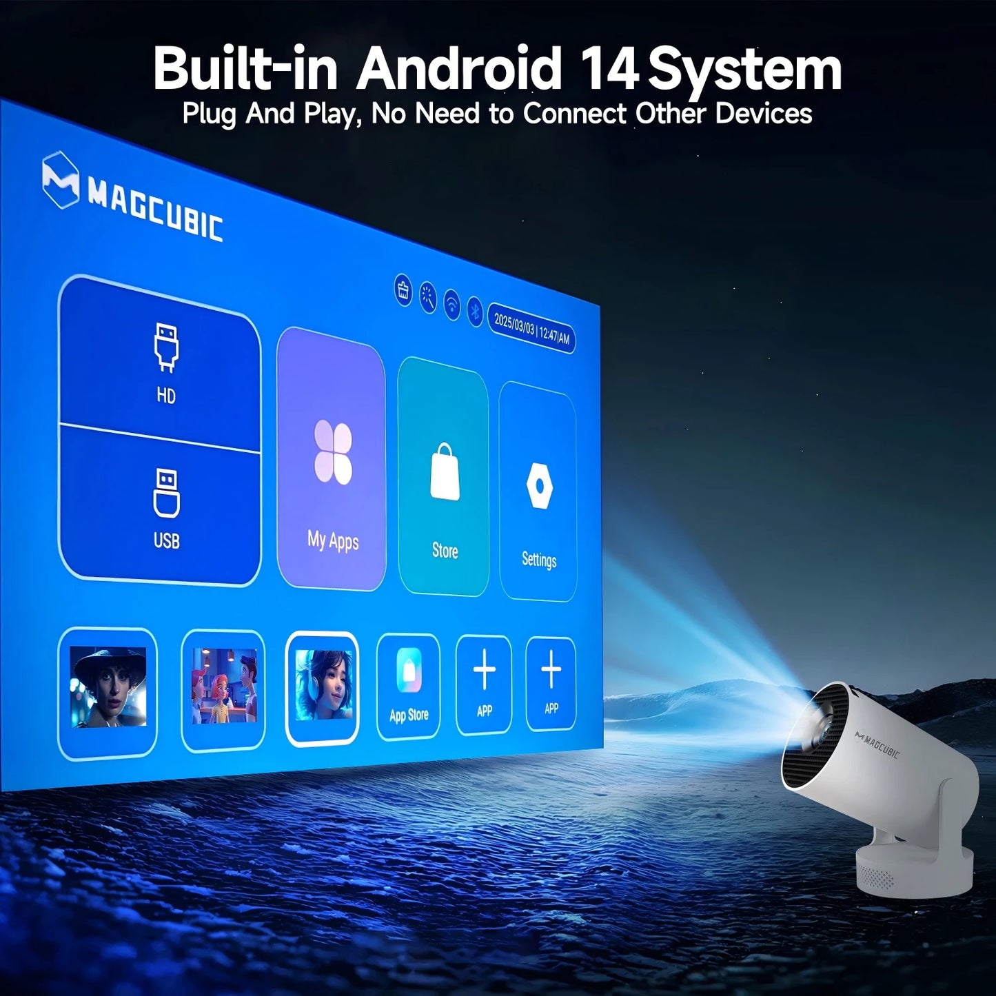 📽️ Magcubic HY300 Pro Smart Projector | 8K Support, WiFi 6, Android 14, 290 ANSI Portable Home Cinema 🎬