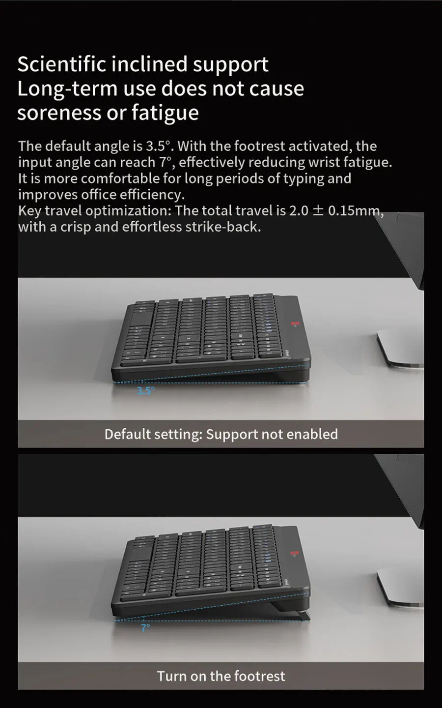 Lenovo Dual-Mode Wireless Rechargeable Keyboard – Bluetooth & 2.4GHz Multi-Device Office Keyboard with Long Battery Life for Business & Home