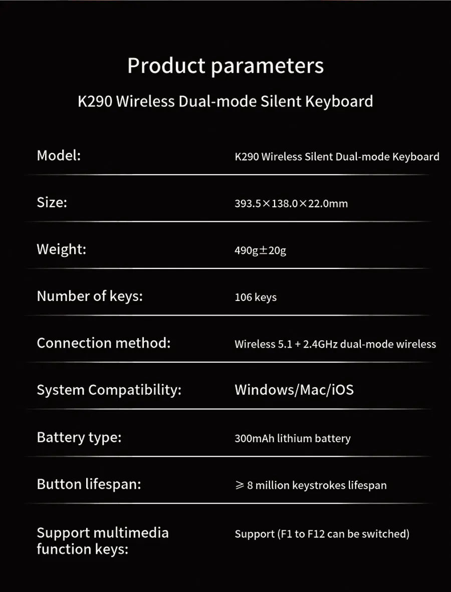 Lenovo Dual-Mode Wireless Rechargeable Keyboard – Bluetooth & 2.4GHz Multi-Device Office Keyboard with Long Battery Life for Business & Home