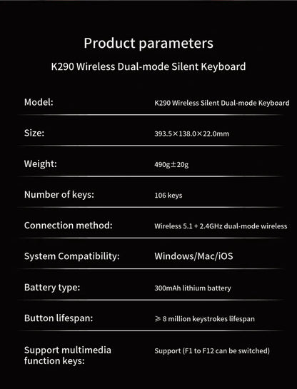 Lenovo Dual-Mode Wireless Rechargeable Keyboard – Bluetooth & 2.4GHz Multi-Device Office Keyboard with Long Battery Life for Business & Home