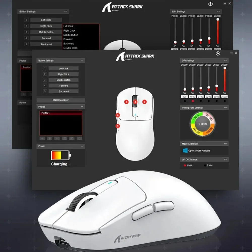 ATTACK SHARK X3 / X3 Pro Wireless Gaming Mouse – PAW3395 26K DPI Tri-Mode Ultra-Light Gaming Mouse