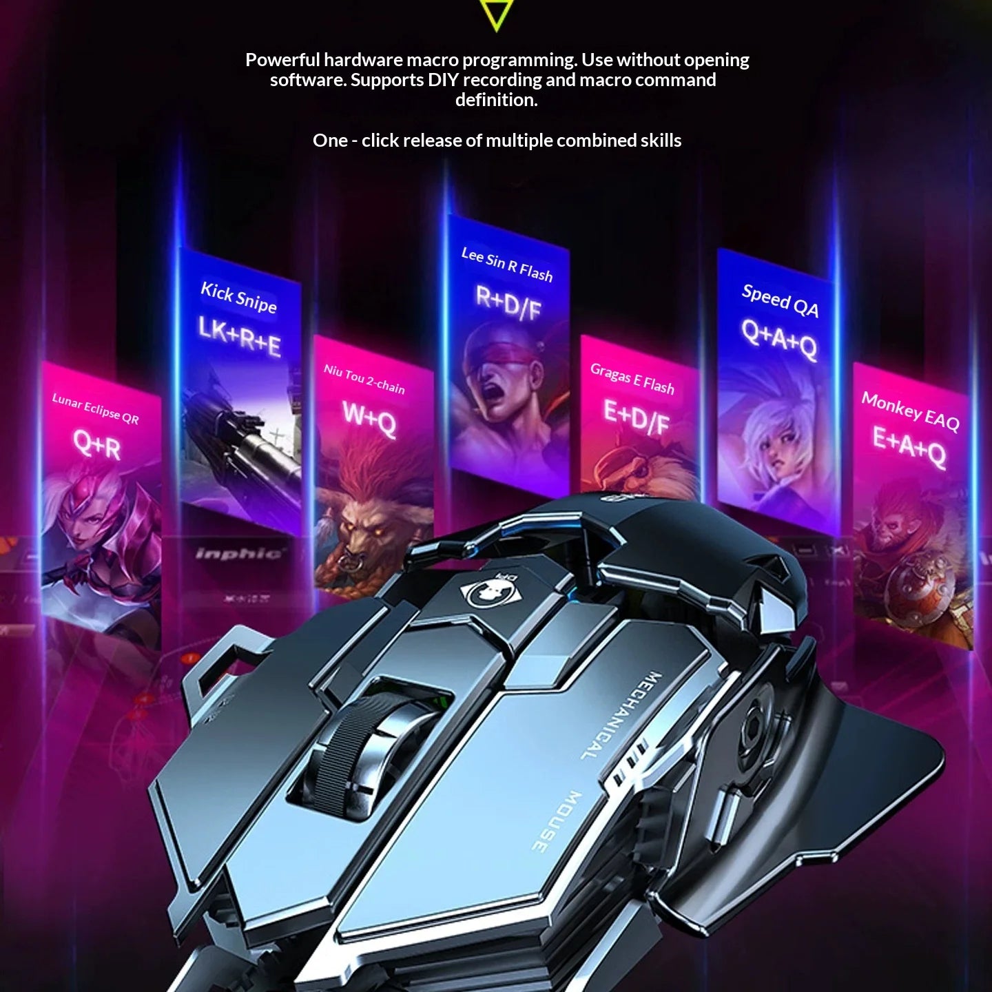 The Forward G5 Gaming Mouse – Triple Mode Wired/Wireless, Mechanical Macro Buttons, Metal Weight Reduction, Silent Click E-Sports Mouse