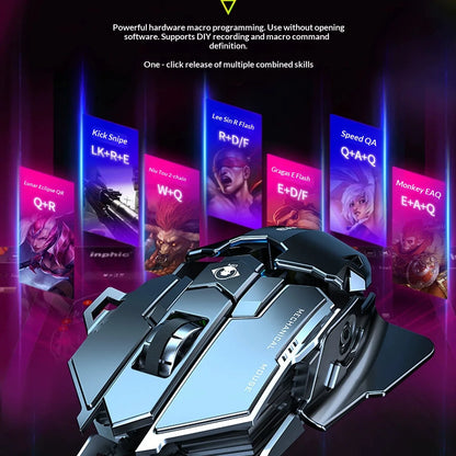 The Forward G5 Gaming Mouse – Triple Mode Wired/Wireless, Mechanical Macro Buttons, Metal Weight Reduction, Silent Click E-Sports Mouse
