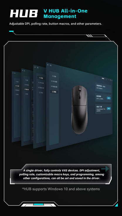 ATK VXE Dragonfly R1 Mouse of The Game E-Sports Long Battery Life Paw3395 Lightweight Ergonomic Three-Mode Bluetooth Mouse