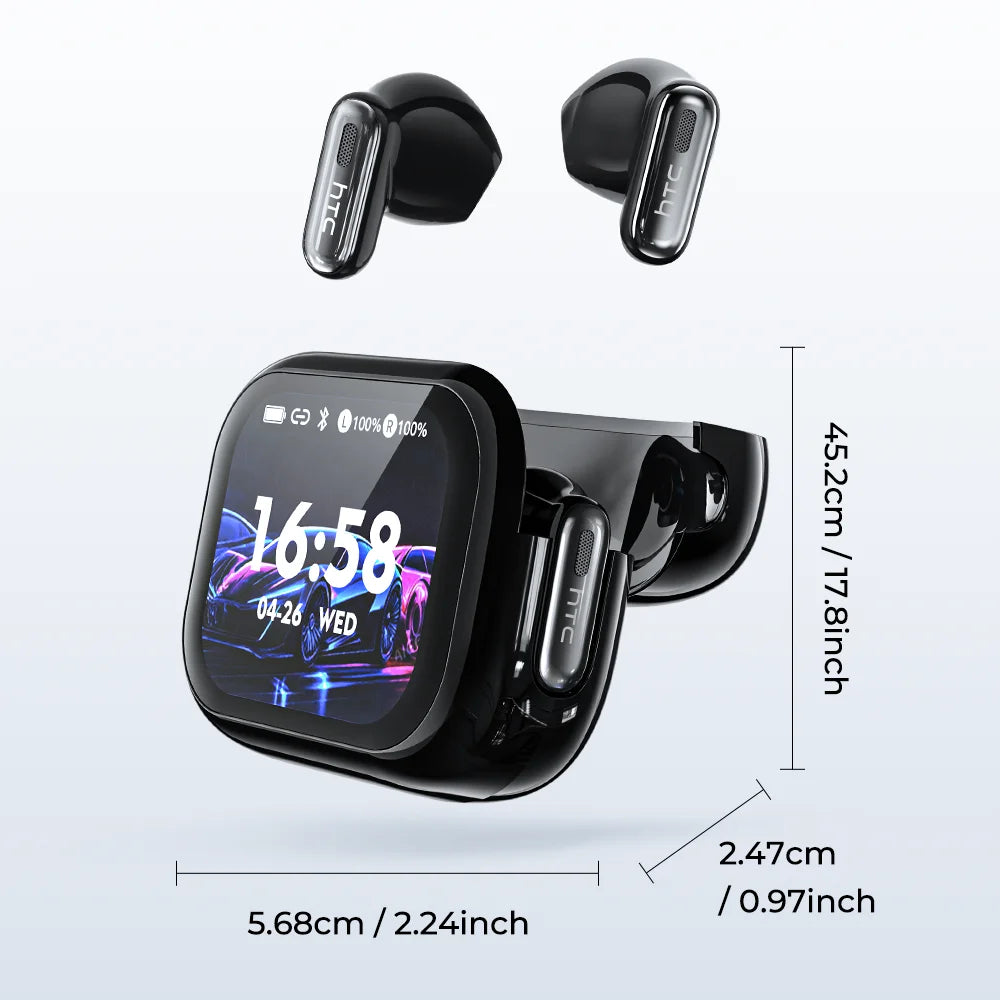 HTC NE68 Wireless Bluetooth Earbuds with HD Audio, 30-Hour Battery & Multi-Language Support