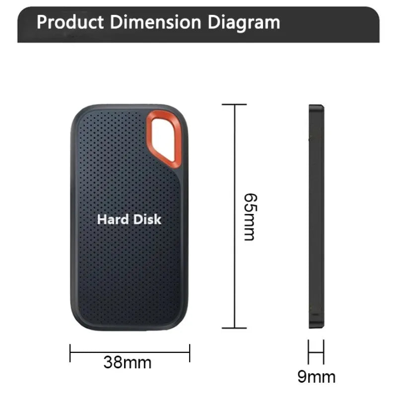 Portable External SSD 2TB / 4TB High-Speed Storage – Waterproof, Fast Data Transfer for Laptop & Mobile Devices